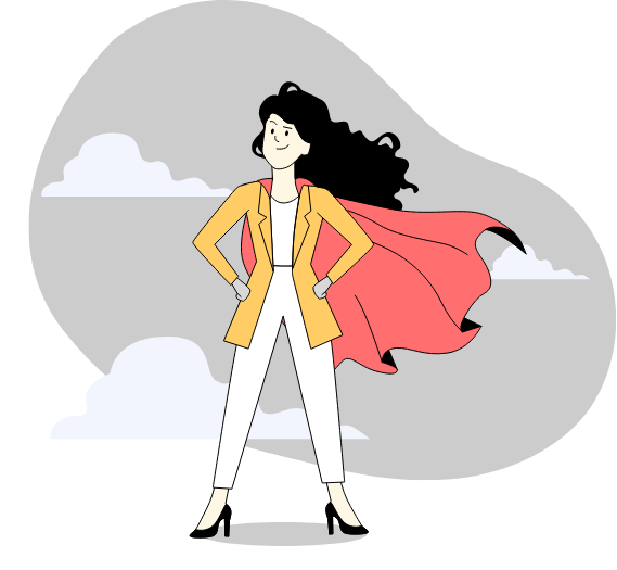 woman with cape
