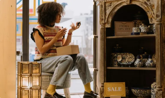 Woman Holding Box